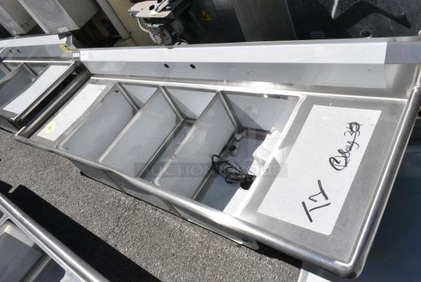 BRAND NEW SCRATCH AND DENT! Steelton 522CS31824LR Stainless Steel 3 Bay Sink w/ Dual Drain Boards. No Legs. - Image 2 of 8