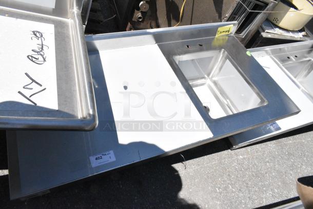 BRAND NEW SCRATCH AND DENT! Regency 600ST3060R 30" x 60" 16 Gauge Stainless Steel Work Table with Sink. No Legs. - Image 1 of 5
