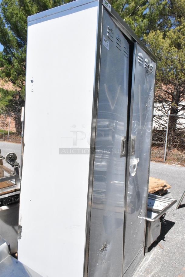 BRAND NEW SCRATCH AND DENT! Regency 600SMC48DDM 48" Stainless Steel Mop Sink Cabinet with Mat Holders - 38" x 16" x 6" - Image 2 of 3