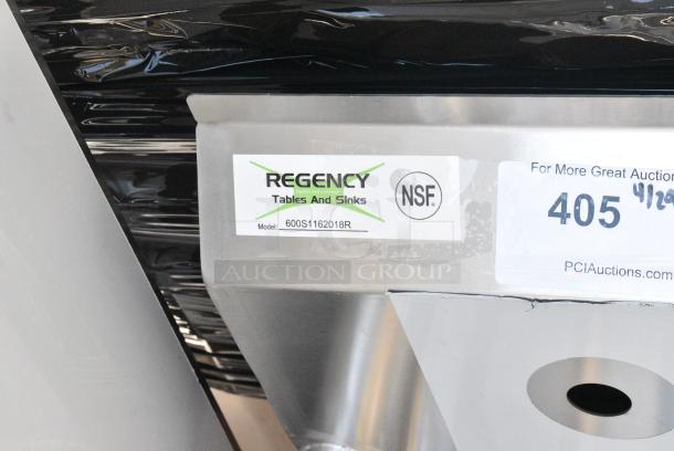 BRAND NEW SCRATCH AND DENT! Regency 600S1162018R Stainless Steel Single Bay Sink w/ Right Side Drain Board. No Legs. - Image 5 of 5