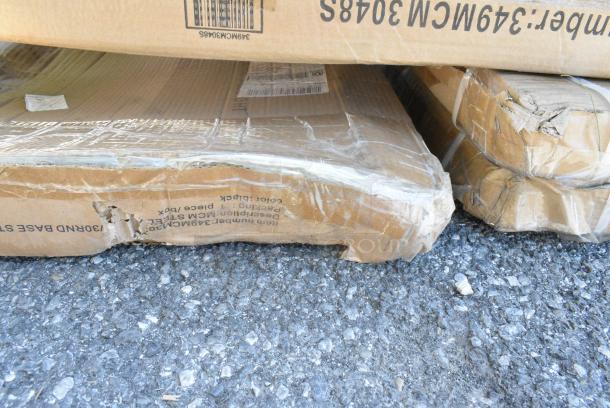 5 BRAND NEW SCRATCH AND DENT! Items Including 349MCM3048S Mid-Century 30" x 48" Black Standard Height Table Base, 2 Regency 600SLDD3028 Removable Locking Door Set for 18" x 30" x 33" Enclosed Base Utility Carts. 5 Times Your Bid! May Be Missing Pieces - Image 5 of 5