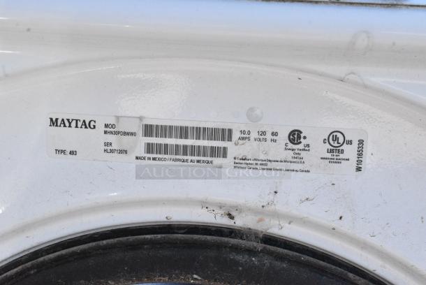 Maytag MHN30PDBWW0 Metal Commercial Coin Operated Front Load Washer. - Image 7 of 7