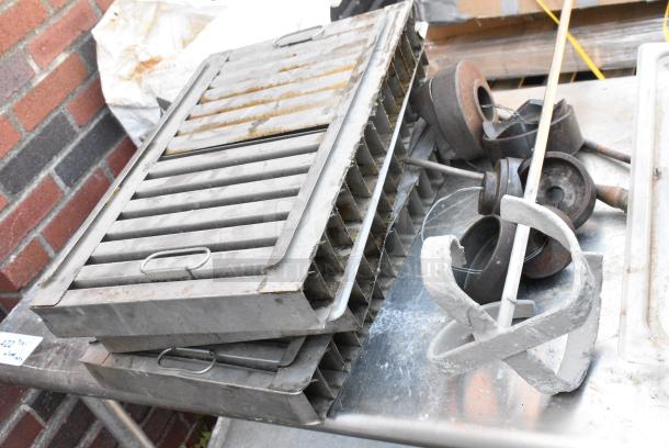 Stainless Steel Table w/ Metal Under Shelf and Contents Including Grease Hood Filters - Image 2 of 4