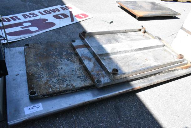 ALL ONE MONEY! Lot of 4 Items; 1 Stainless Steel Tabletop and 3 Metal Under Shelves. - Image 1 of 6