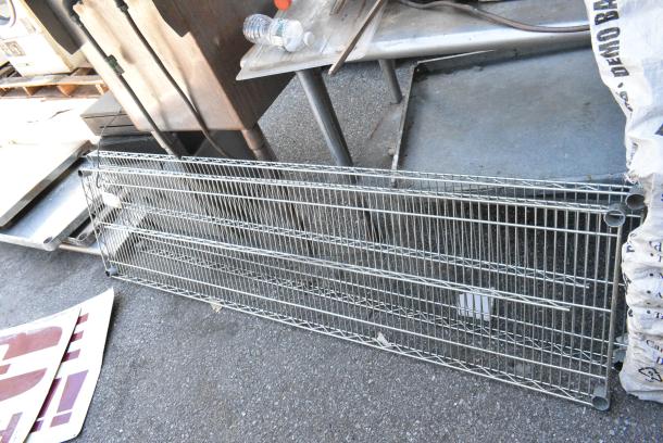 ALL ONE MONEY! Lot of 2 Chrome Finish Wire Shelves - Image 2 of 3