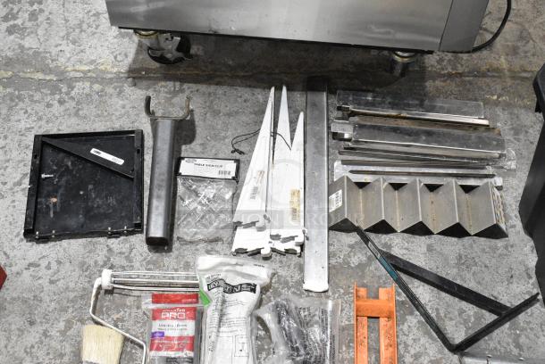ALL ONE MONEY! Lot of 2 Bins of Various Items Including Stainless Steel Drop In Bins, Utensils, Bacon Presses, Poly Drip Trays, Paint Brushes, Metal Pieces - Image 17 of 18