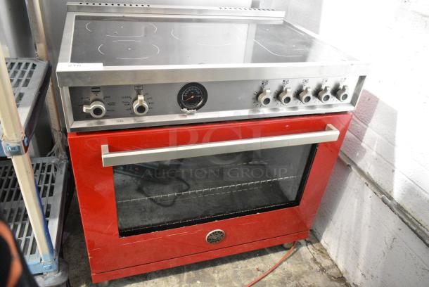Bertazzoni PROF365INSROT Metal Electric Powered Range w/ Oven. Missing Outer Oven Glass Pane. 120/208-240 Volts. - Image 1 of 9