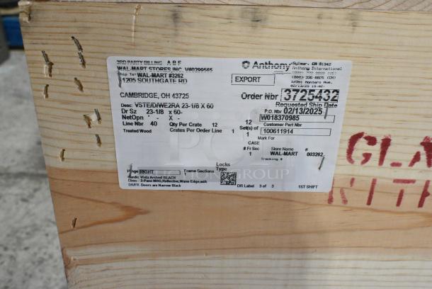 12 BRAND NEW IN CRATE! VSTE 23-1/8"x60" Glass Doors. 12 Times Your Bid! - Image 4 of 6
