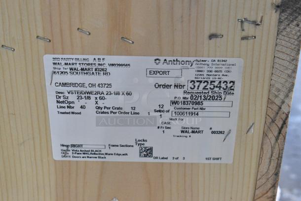 12 BRAND NEW IN CRATE! VSTE 23-1/8"x60" Glass Doors. 12 Times Your Bid! - Image 6 of 6