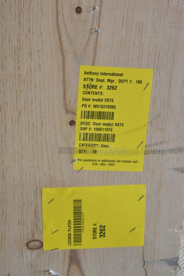 10 BRAND NEW IN CRATE!  VSTE 23-1/8"x60" Glass Doors. 10 Times Your Bid! - Image 5 of 5