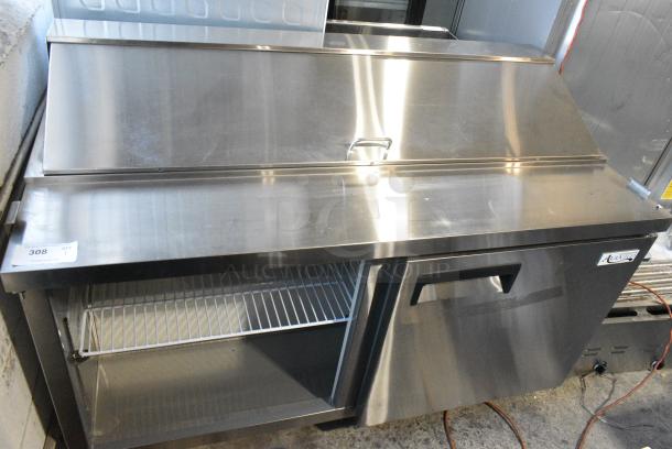 BRAND NEW SCRATCH AND DENT! 2024 Avantco 178APT61HC Stainless Steel Commercial Sandwich Salad Prep Table Bain Marie Mega Top on Commercial Casters. Missing Door. 115 Volts, 1 Phase. Tested and Working! - Image 1 of 13