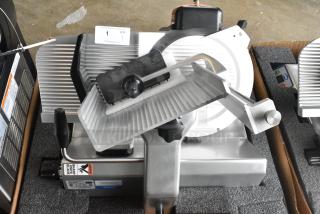 BRAND NEW SCRATCH AND DENT! 2021 Globe SG13-84 Metal Commercial Countertop Meat Slicer w/ Blade Sharpener. 110 Volts, 1 Phase. - Item #1184579