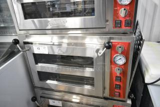 BRAND NEW SCRATCH AND DENT! 2024 Avantco 177DPO18DS Stainless Steel Commercial Double Deck Countertop Pizza/Bakery Oven. 240 Volts, 1 Phase.