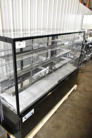 BRAND NEW SCRATCH AND DENT! 2024 Avantco 224BCD72SB  72" Black Square Dry Bakery Display Case. 115 Volts, 1 Phase.