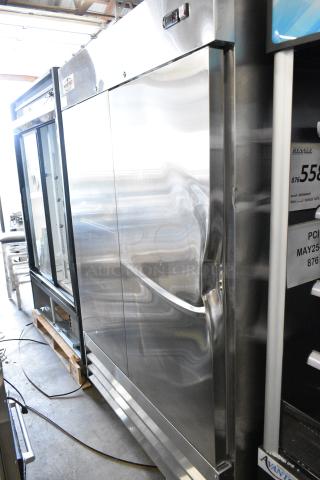 BRAND NEW SCRATCH AND DENT! 2024 Mainstreet 829BMR49F Stainless Steel Commercial 2 Door Reach In Freezer w/ Poly Coated Racks on Commercial Casters. 115 Volts, 1 Phase.