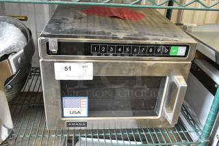 BRAND NEW SCRATCH AND DENT! 2024 Amana HDC212 Heavy-Duty Stainless Steel Commercial Microwave. 208/240 Volts, 1 Phase.