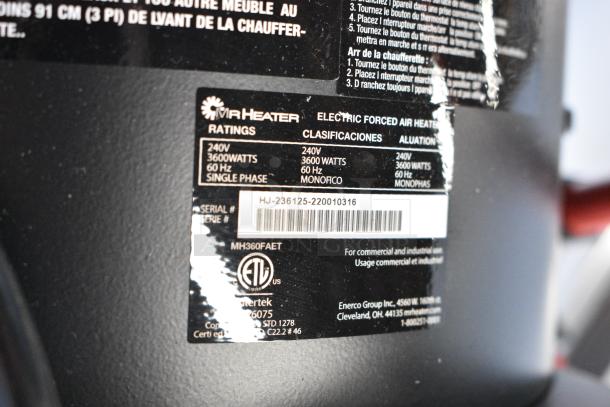 BRAND NEW SCRATCH AND DENT! Mr Heater MH360FAET Electric Forced Air Heater. 240 Volts, - Image 7 of 7