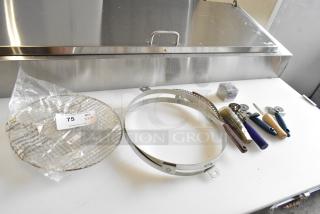 BRAND NEW SCRATCH AND DENT!  Lot of 10 Items Including SPM-22S Winco Pastry Mold, Utensils, Winco STR-10 Steamer Rack