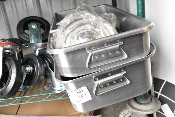 9 BRAND NEW SCRATCH AND DENT! Items Including 471SPC70 Choice 18 7/8" Aluminum Pot / Pan Cover, Winco INSC-2.5 Round Lids, 2 Metal Baking Pans. 9 Times Your Bid! - Image 2 of 8