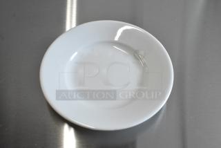 2 BRAND NEW SCRATCH AND DENT! Box of 36 F8010000111 Oneida Buffalo Bright White Ware by 1880 Hospitality F8010000111 5 1/2" Rolled Edge Porcelain Plate. 2 Times Your Bid!