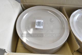 2 BRAND NEW SCRATCH AND DENT! Boxes of 24 GET DP-510-S Sandstone 10 1/4" SuperMel Plate. 2 Times Your Bid!