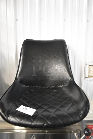 BRAND NEW SCRATCH AND DENT! Lancaster Table & Seating 164CFVCMCMBK Mid-Century Black Vinyl Tufted Chair Cushion