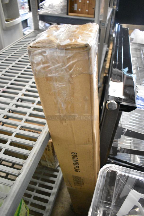 BRAND NEW SCRATCH AND DENT! Regency 600MBR36 36" Stainless Steel Mop / Broom Rack with 4 Holders - Image 2 of 4