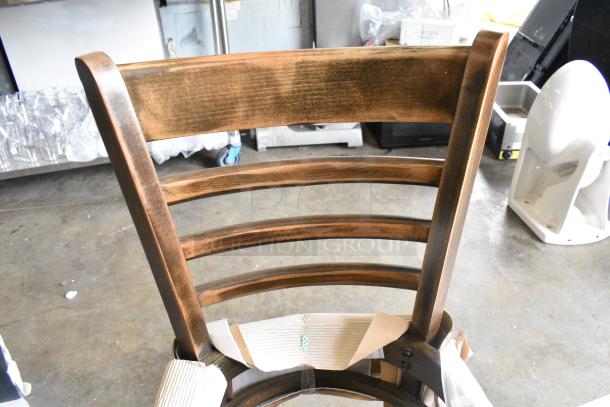 3 BRAND NEW SCRATCH AND DENT! Items Including Silver Dining Height Cross Back Chair w/ Black Cushion, Black Ladder Back Bar Height Chair w/ Black Cushion and Wooden Ladder Back Chair Frame. 3 Times Your Bid! - Image 9 of 10