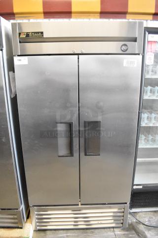 True T-35 Stainless Steel Commercial 2 Door Reach In Cooler. 115 Volts, 1 Phase. Tested and Working!