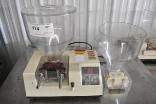 Edhard MKH Metal Commercial Countertop Pastry Dough Donut Filler w/ 2 Poly Hoppers. 110-120 Volts, 1 Phase. - Item #1184874
