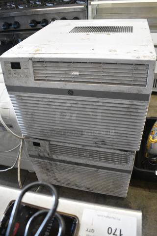 2 General Electric GE AEL14AXL1 Window Mount Air Conditioner. 115 Volts, 1 Phase. 2 Times Your Bid! Bottom Unit Is Tested and Working! Top Unit Powers On But Does Not Get Cold