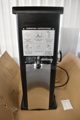 BRAND NEW SCRATCH AND DENT! 2024 Ditting KR1203 Metal Commercial Countertop Coffee Bean Grinder. 120 Volts, 1 Phase. - Item #1184889