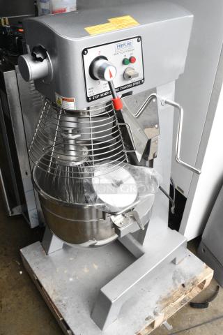 2024 Prepline PHLM-30B-T Metal Commercial Floor Style 30 Quart Planetary Dough Mixer w/ Mixing Bowl, Bowl Guard, Dough Hook and Whisk Attachments. 110 Volts, 1 Phase. - Item #1184936