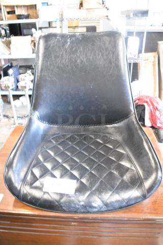 BRAND NEW SCRATCH AND DENT! Lancaster Table & Seating 164CFVCMCMBK Mid-Century Black Vinyl Tufted Chair Cushion