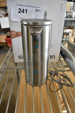 BRAND NEW SCRATCH AND DENT! Simple Human ST1066 10 oz. Brushed Stainless Steel Foam Sensor Pump with Refillable Cartridge and Sample Pouch