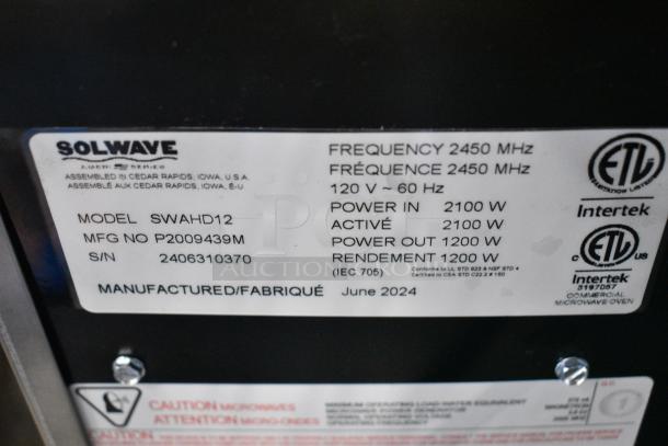 BRAND NEW SCRATCH AND DENT! 2024 Solwave SWAHD12 Ameri-Series Space Saver Heavy-Duty Stainless Steel Commercial Microwave with Push Button Controls. 120 Volts, 1 Phase. - Image 6 of 7