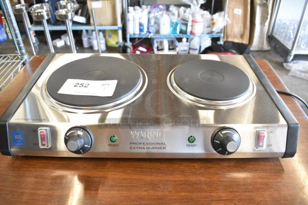 BRAND NEW SCRATCH AND DENT! Waring WDB600 Double Burner Solid Top Countertop Range. 120 Volts, 1 Phase. Tested and Working! - Image 1 of 8
