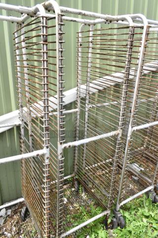Metal Commercial Pan Transport Rack on Commercial Casters.