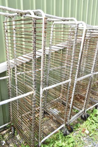 Metal Commercial Pan Transport Rack on Commercial Casters.