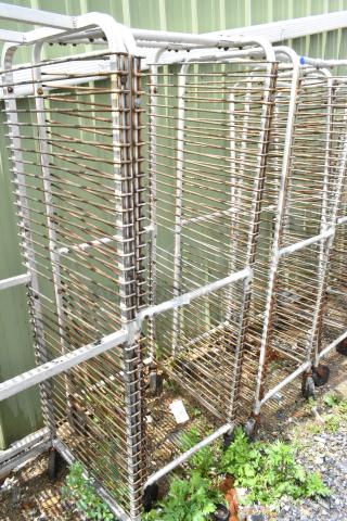 Metal Commercial Pan Transport Rack on Commercial Casters.