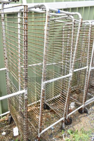 Metal Commercial Pan Transport Rack on Commercial Casters.