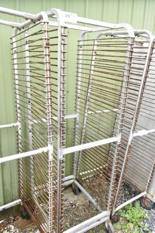 Metal Commercial Pan Transport Rack on Commercial Casters.