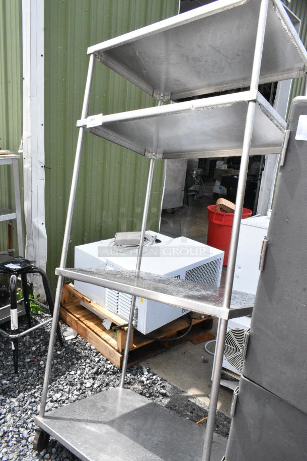 Stainless Steel 4 Tier Shelving Unit. BUYER MUST DISMANTLE. PCI CANNOT DISMANTLE FOR SHIPPING. PLEASE CONSIDER FREIGHT CHARGES. - Image 2 of 5