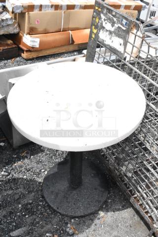 4 Round Dining Height Table on Black Metal Table Base. 4 Times Your Bid!