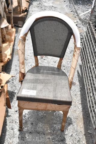 43 BRAND NEW SCRATCH AND DENT! Lancaster Table & Seating 427CSFRBSBRN Bistro Brown Teslin Outdoor Side Chair. 43 Times Your Bid!