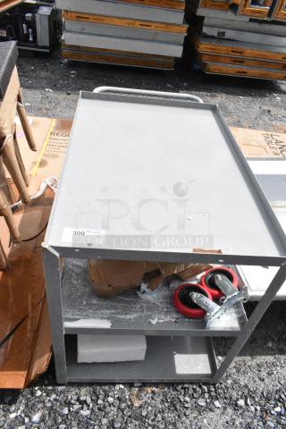 BRAND NEW SCRATCH AND DENT! Gray Metal 3 Tier Cart