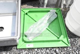 BRAND NEW SCRATCH AND DENT! Green Metal Table.
