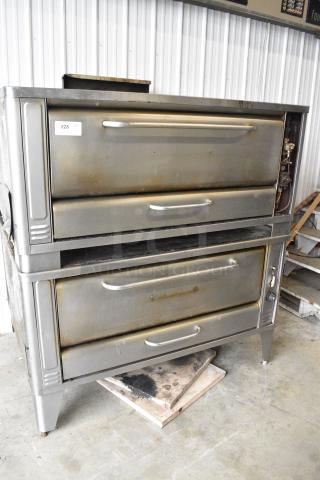 2 Stainless Steel Commercial Gas Powered Single Deck Pizza Ovens w/ 2 Cooking Stones. 2 Times Your Bid! - Item #1184935