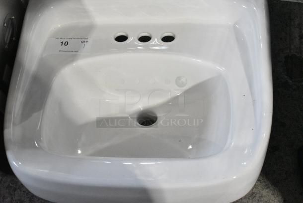 BRAND NEW SCRATCH AND DENT! Zurn Z5844 Ceramic Single Bay Wall Mount Sink. - Image 3 of 6
