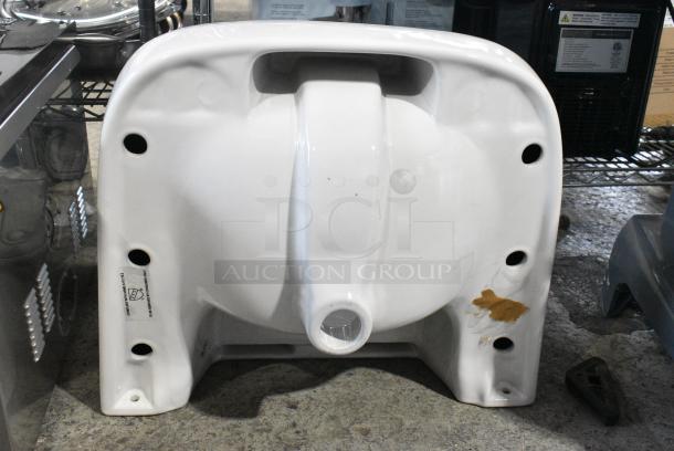 BRAND NEW SCRATCH AND DENT! Zurn Z5844 Ceramic Single Bay Wall Mount Sink. - Image 4 of 6